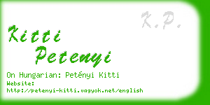 kitti petenyi business card