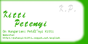 kitti petenyi business card